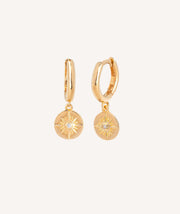 Pendientes Aro articulado 12mm moneda estrella