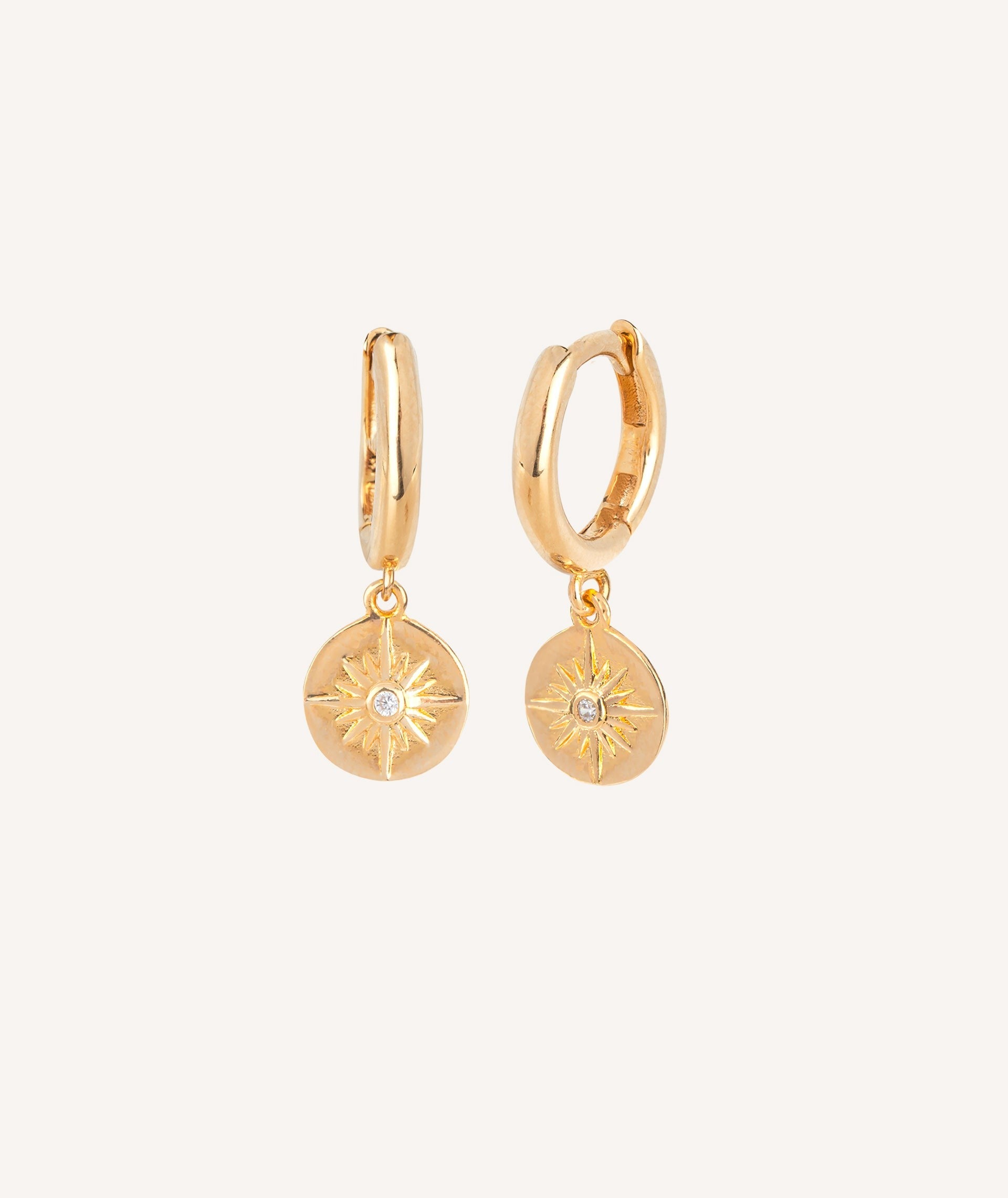 Pendientes Aro articulado 12mm moneda estrella