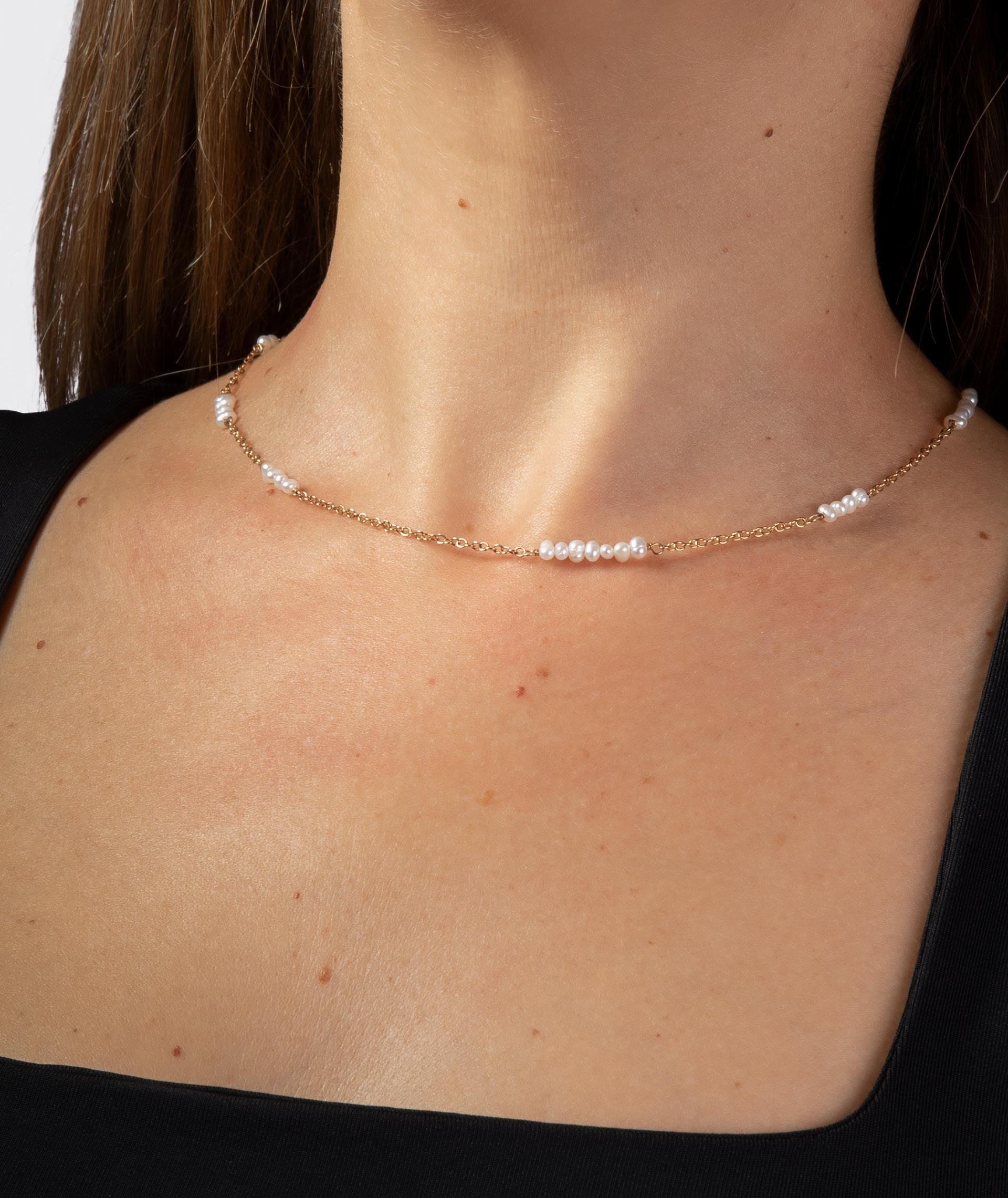 Collar Rosada perlas cultivadas