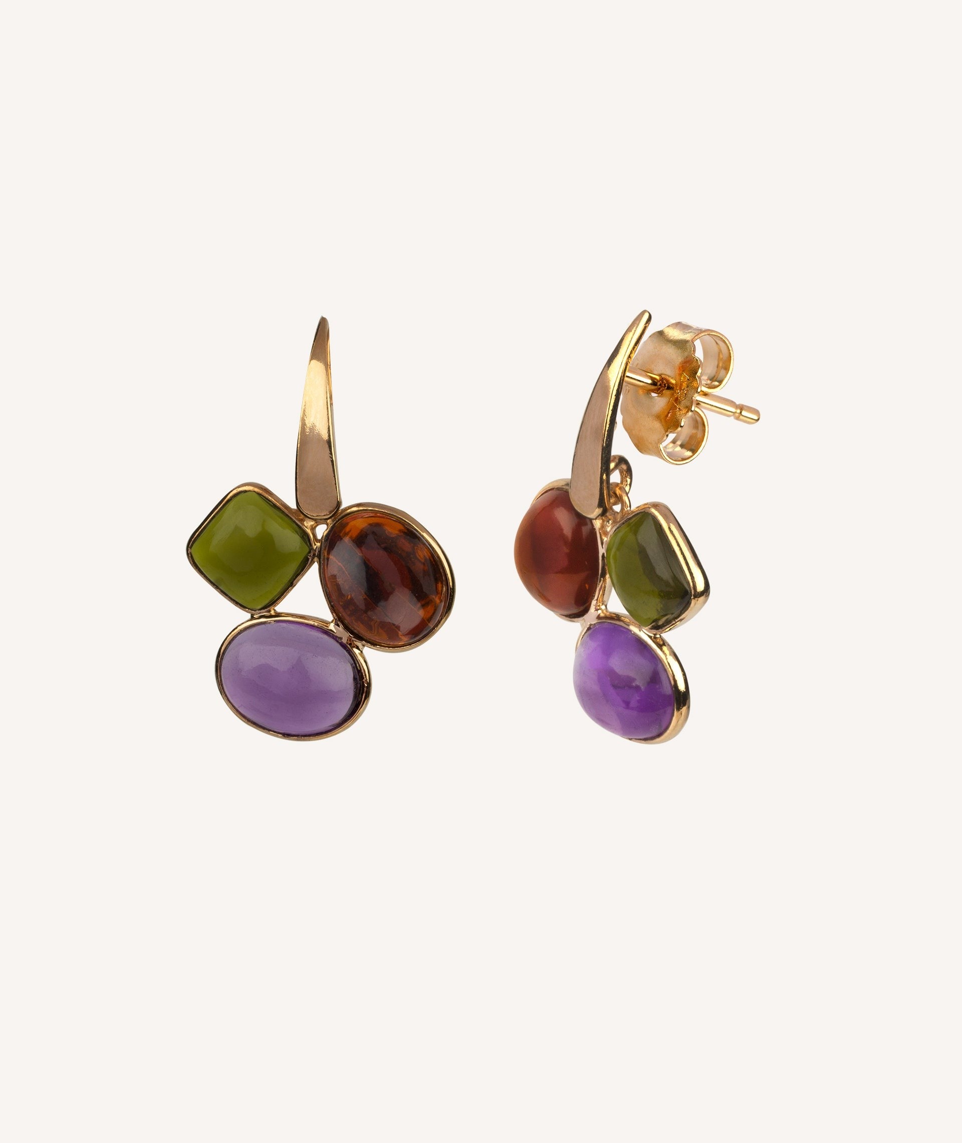 Pendientes con piedras de colores