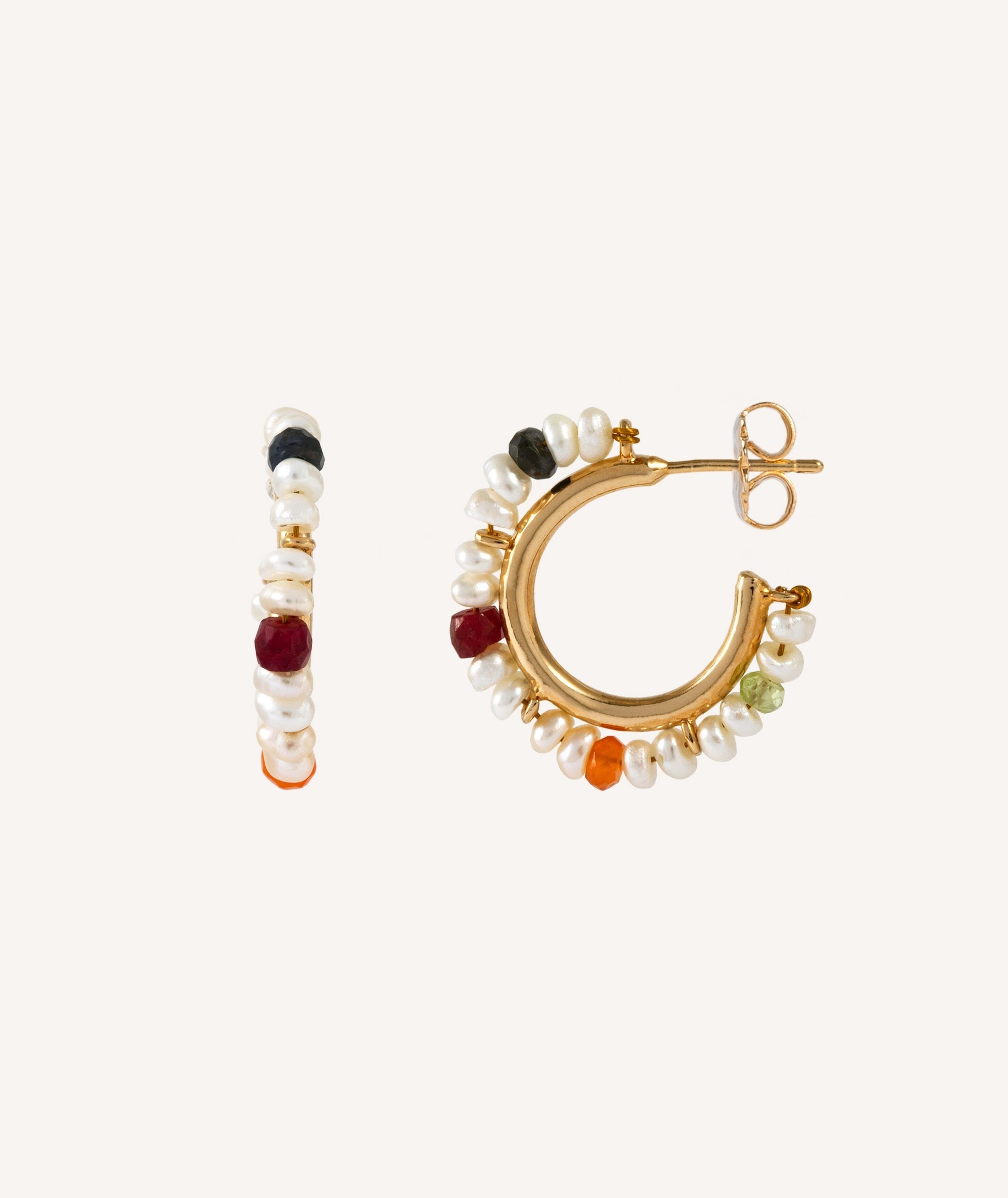 Pendientes Piedras Multicolor Perlas