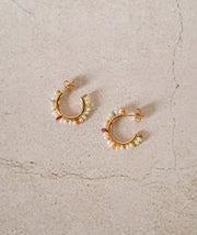 Pendientes Piedras Multicolor Perlas