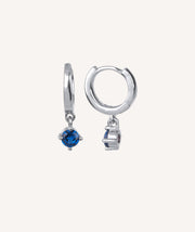 Pendientes aro circonita Azul
