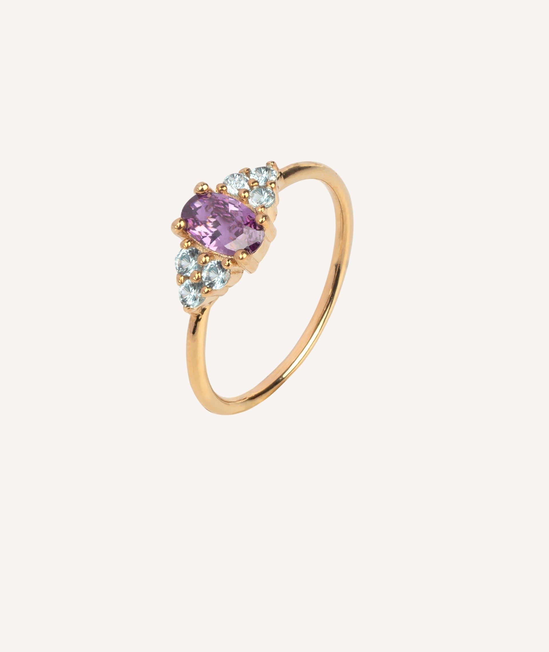 Anillo Circonitas Violetas