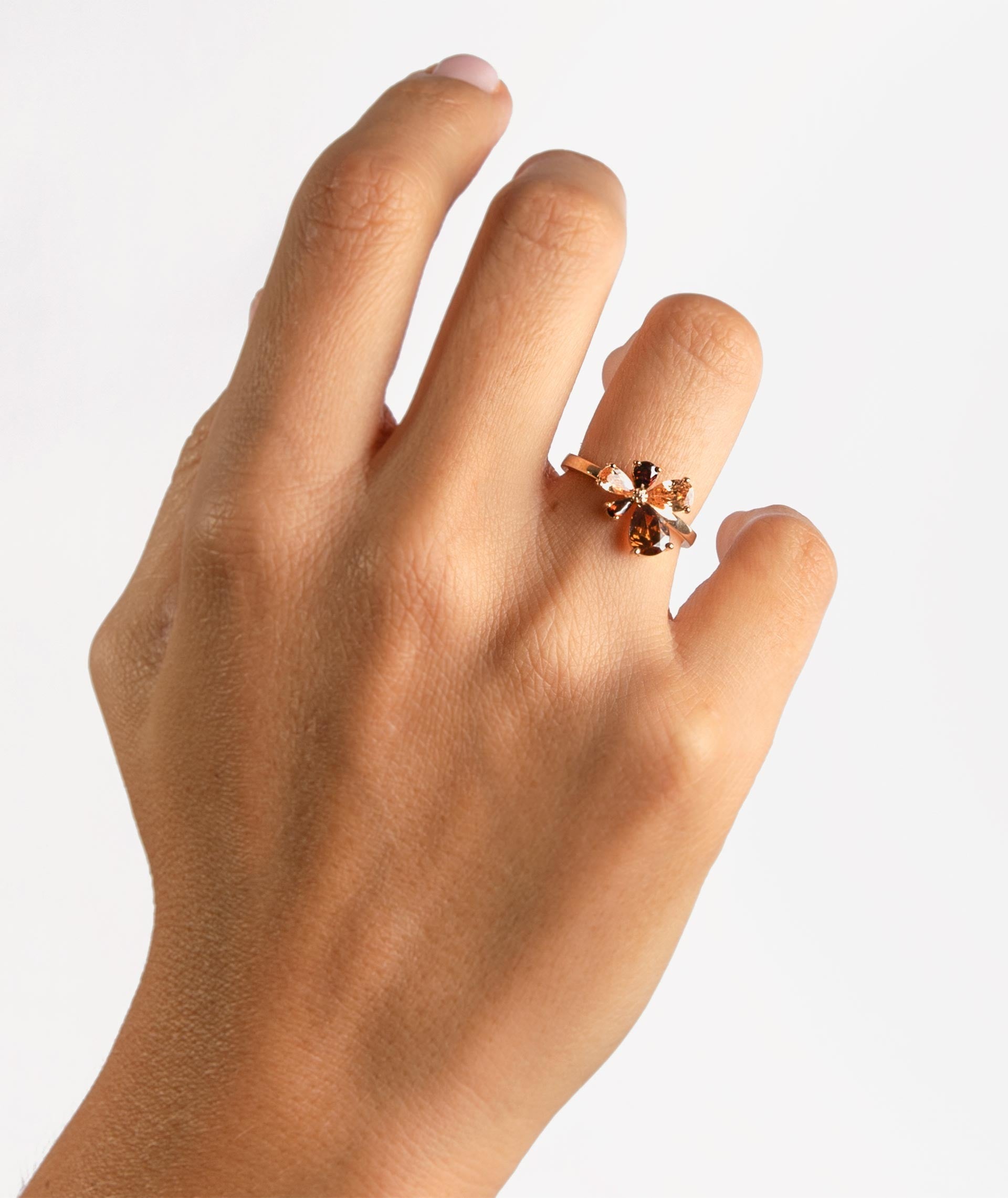 Anillo Circonitas Marrones