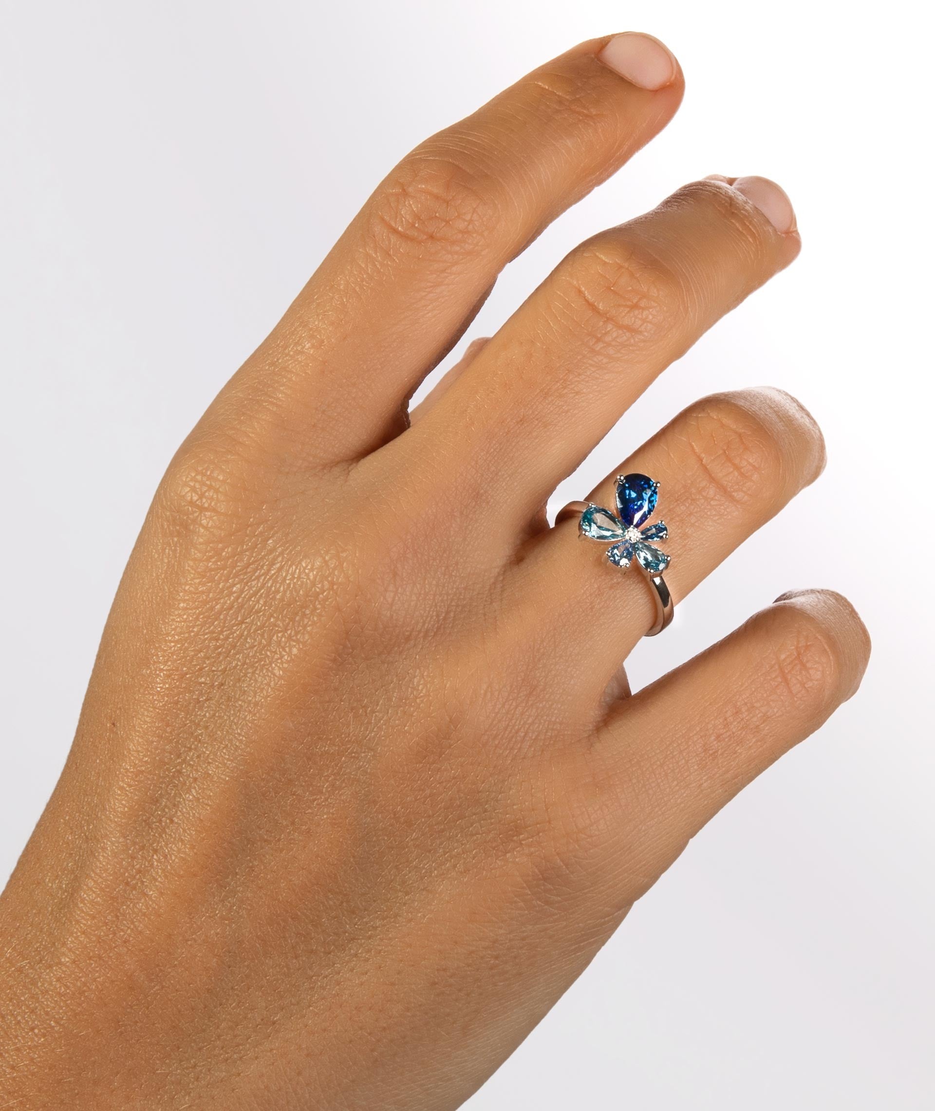 Anillo Circonitas Azul