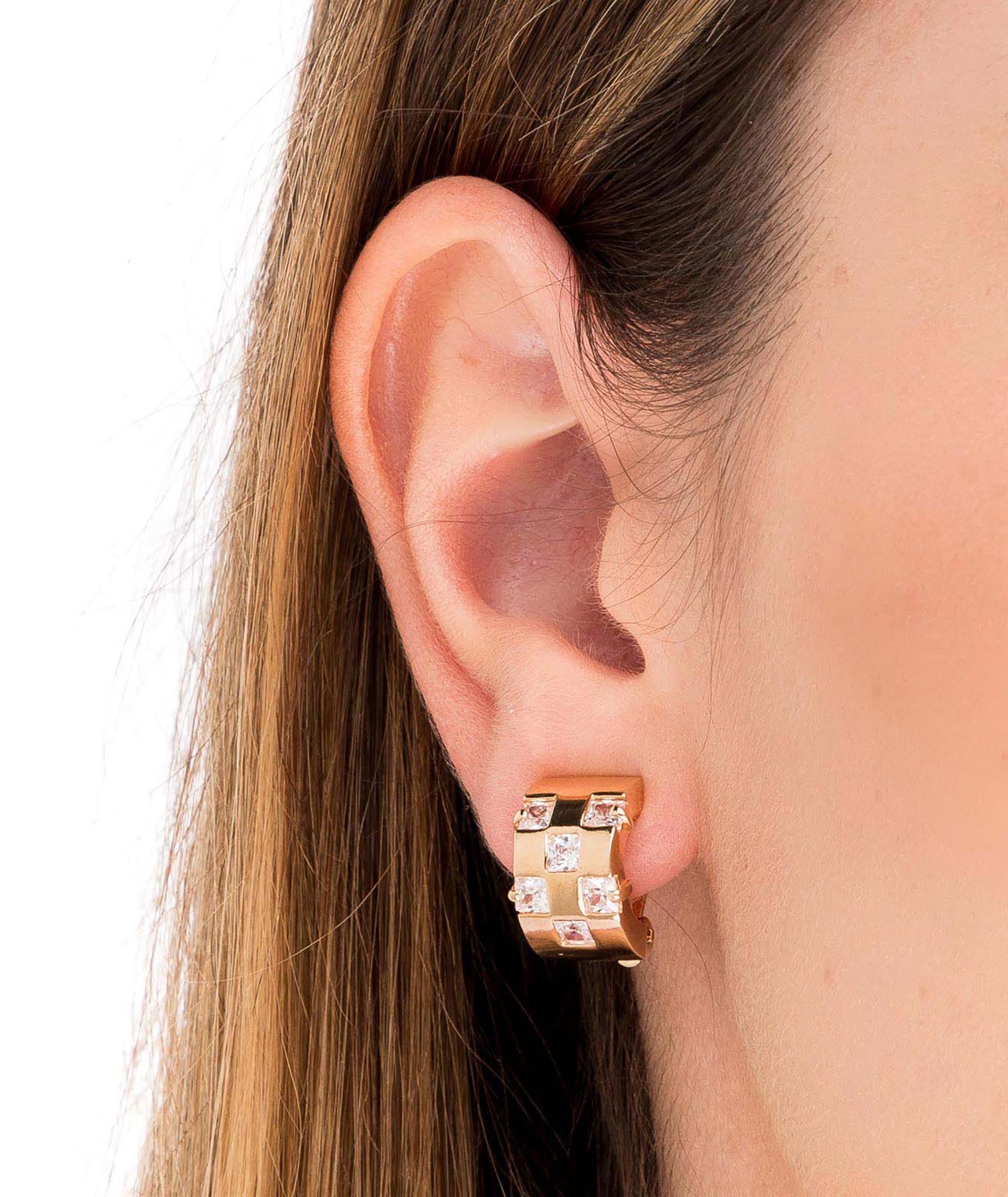 Pendientes Circonitas Damero