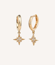 Pendientes Aro estrella polar circonitas