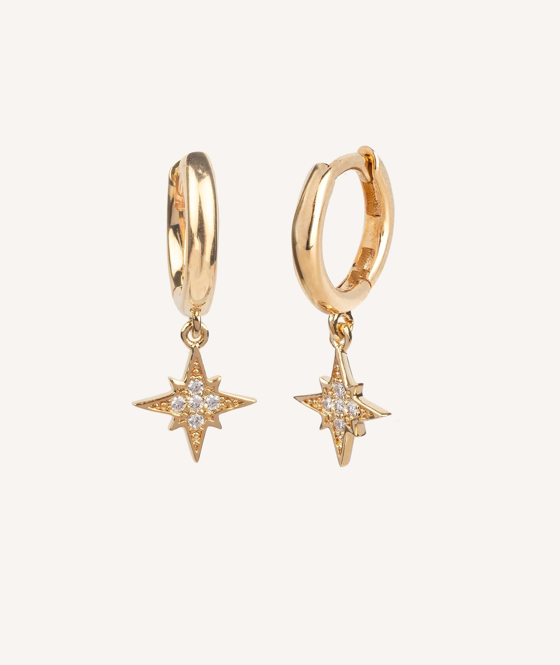 Pendientes Aro estrella polar circonitas