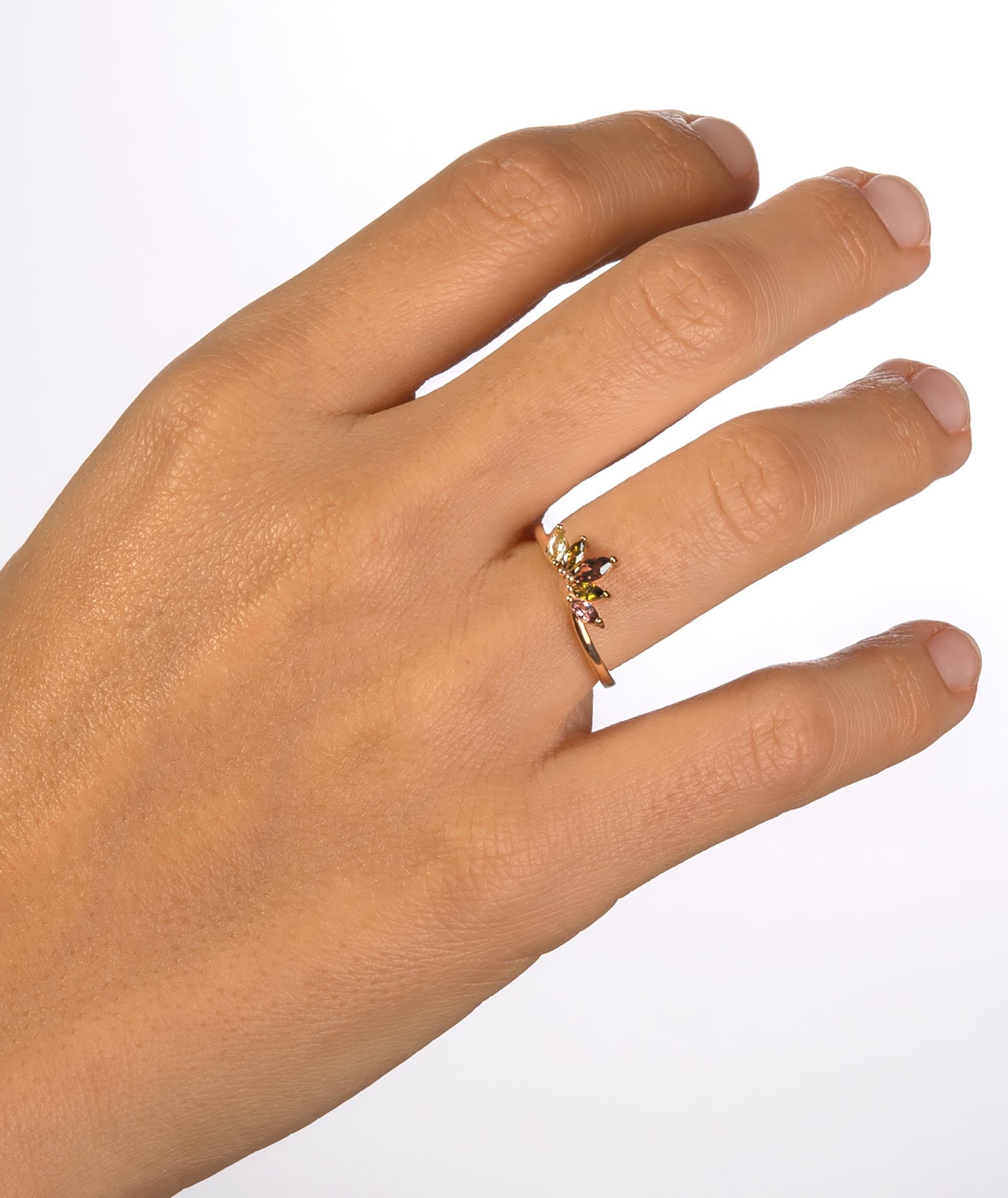 Anillo Circonitas Verdes