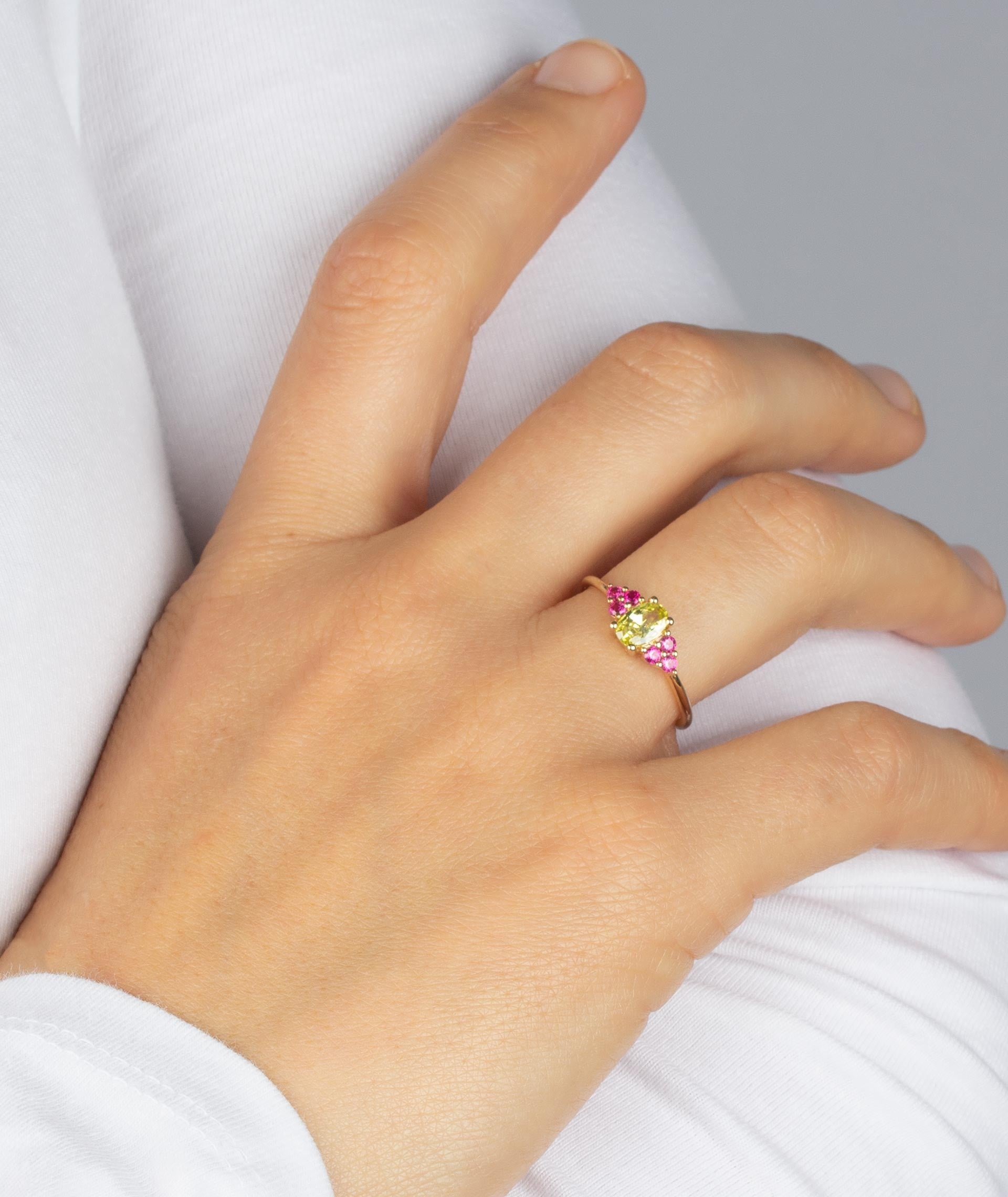 Anillo triple circonita Multicolor