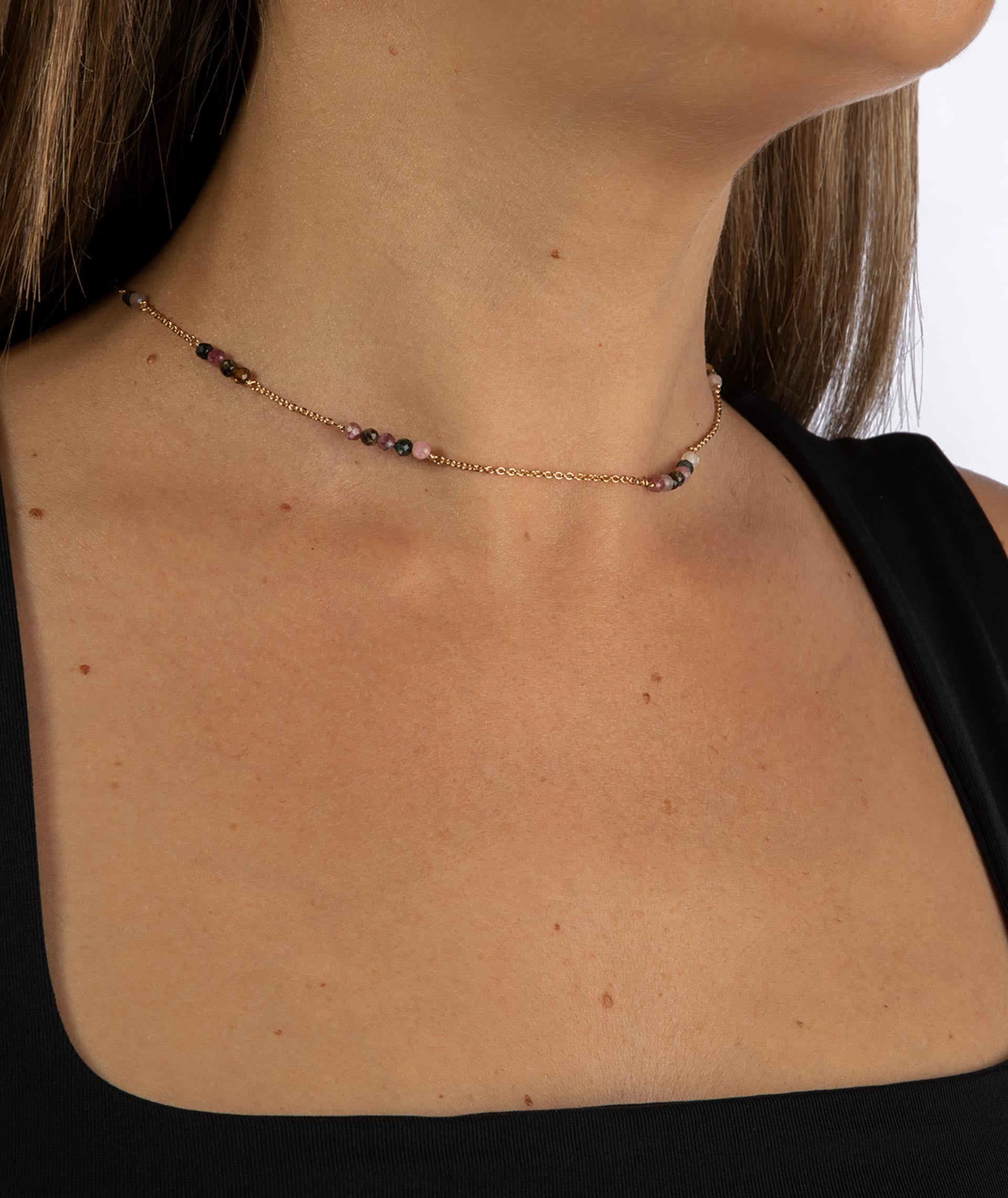 Collar con piedras tourmaline