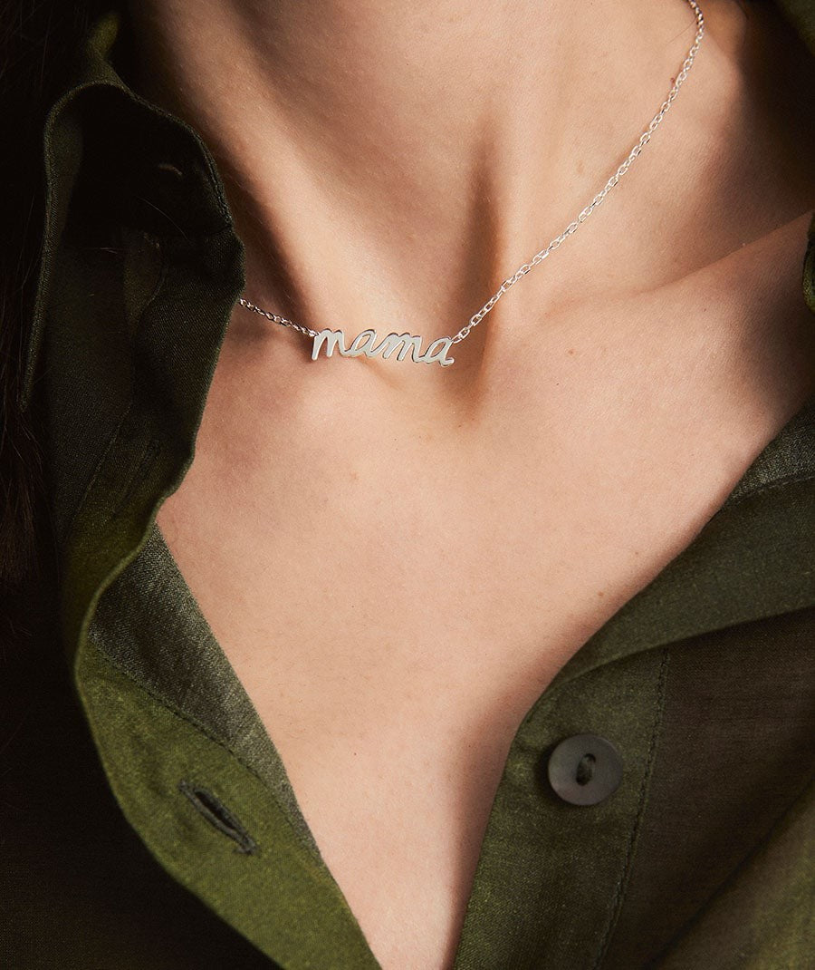 Collar Mamá colección Clasicos Plata Plata de primera Ley chapado Oro 18 Kt mamá