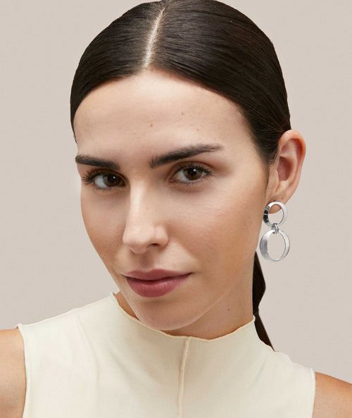 Pendientes Fandango largo doble rayado brillo secundaria
