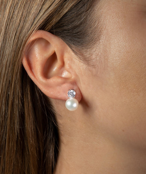 Pendientes Perla Circonita secundaria
