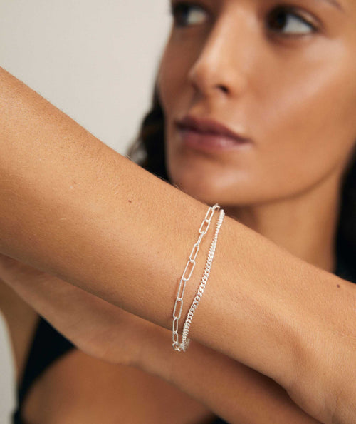 Pulsera Cherish doble cadena eslabones secundaria