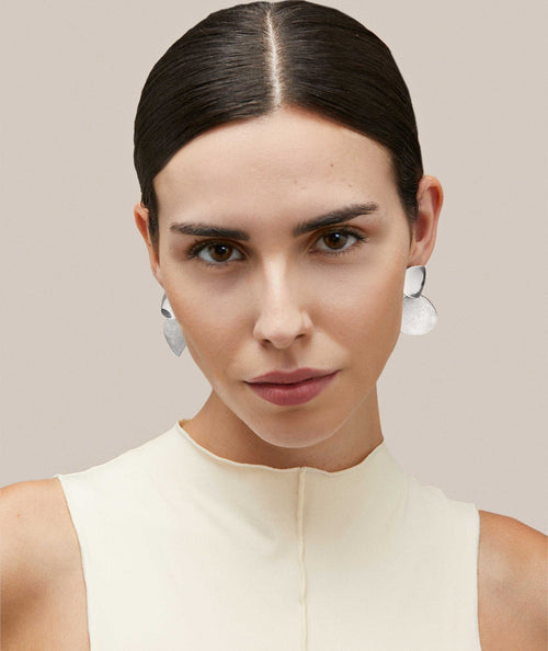Pendientes Macar doble brillo rayado secundaria