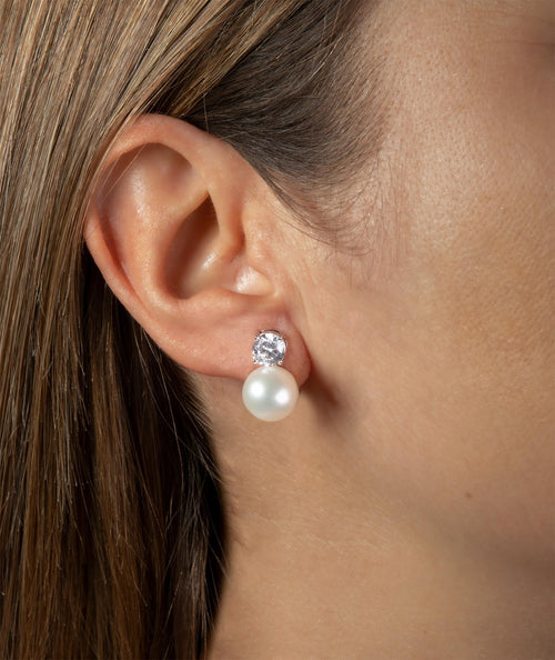 Pendientes Perla Circonita secundaria