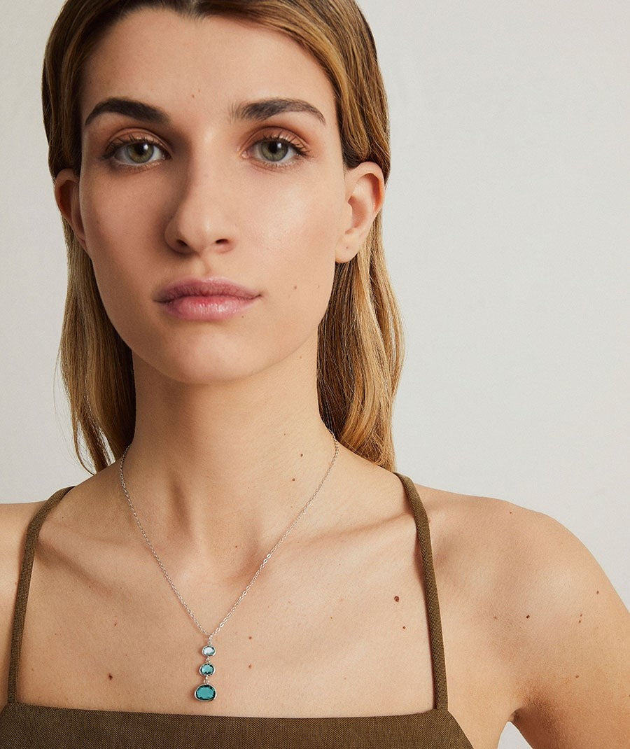 Colgante Nerea con Circonitas en tonos verdes