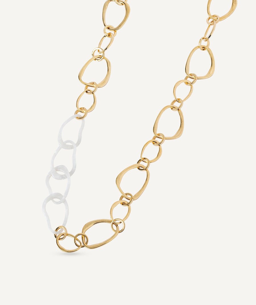 Collar Reflexe  chapado Oro 18 Kt acetato blanco