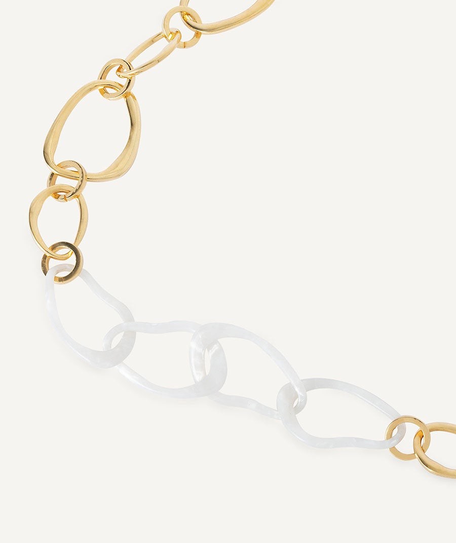 Collar Reflexe  chapado Oro 18 Kt acetato blanco