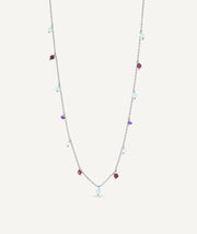 Collar Fosquet  chapado Plata de primera Ley piedras naturales