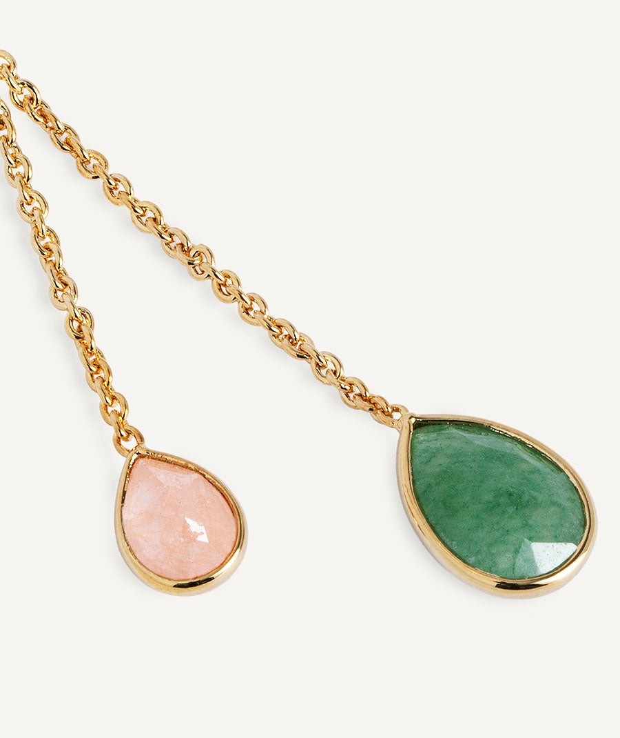 Pendientes Ombra colección Dreams chapado Oro 18 Kt piedras naturales