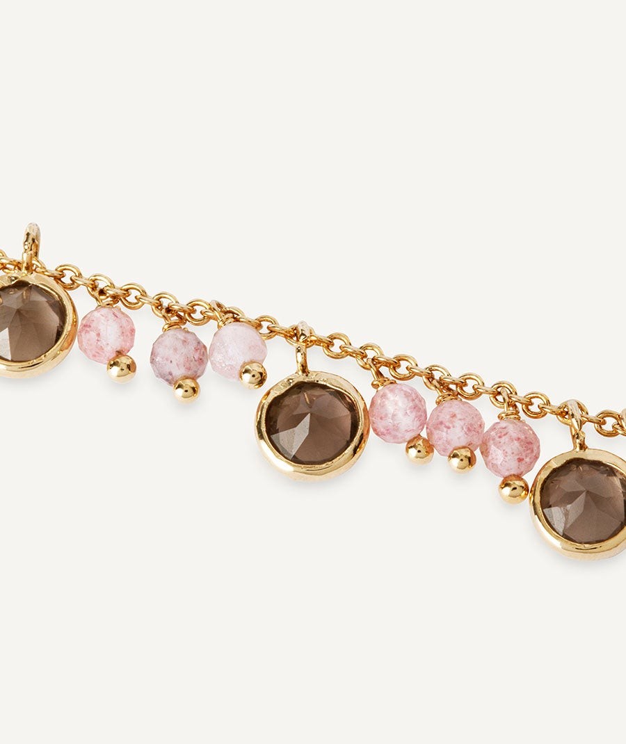 Collar Nahir colección Gaia chapado Oro 18 Kt piedras naturales