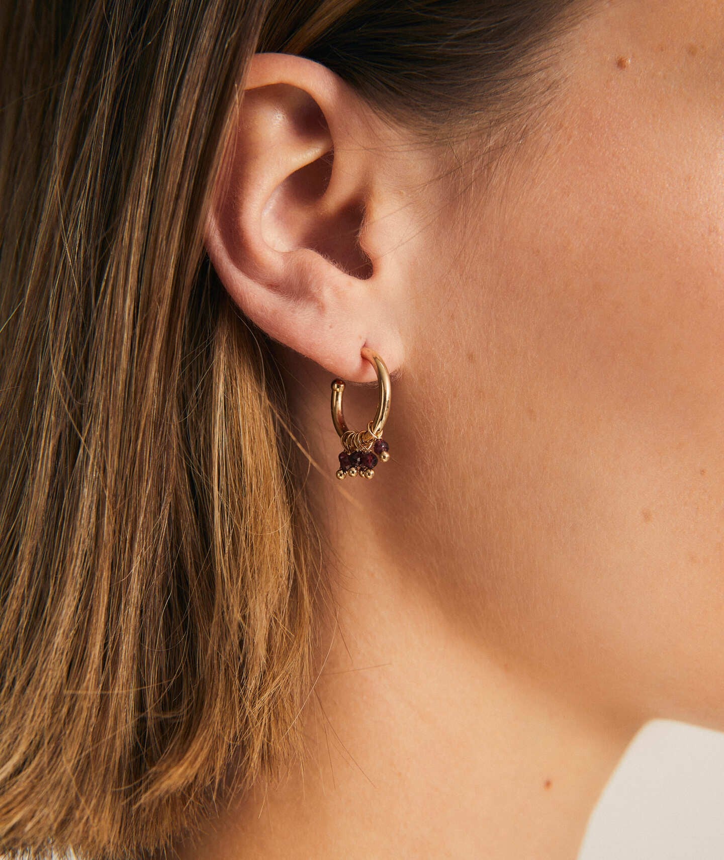 Pendientes Rose colgante piedras