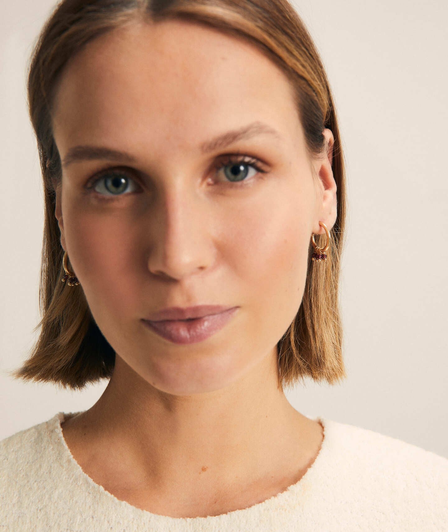 Pendientes Rose colgante piedras