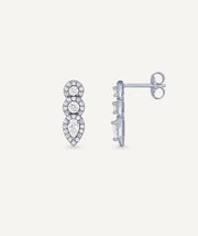 Pendientes Mary colección Signature plata de ley 925 chapado platino circonitas