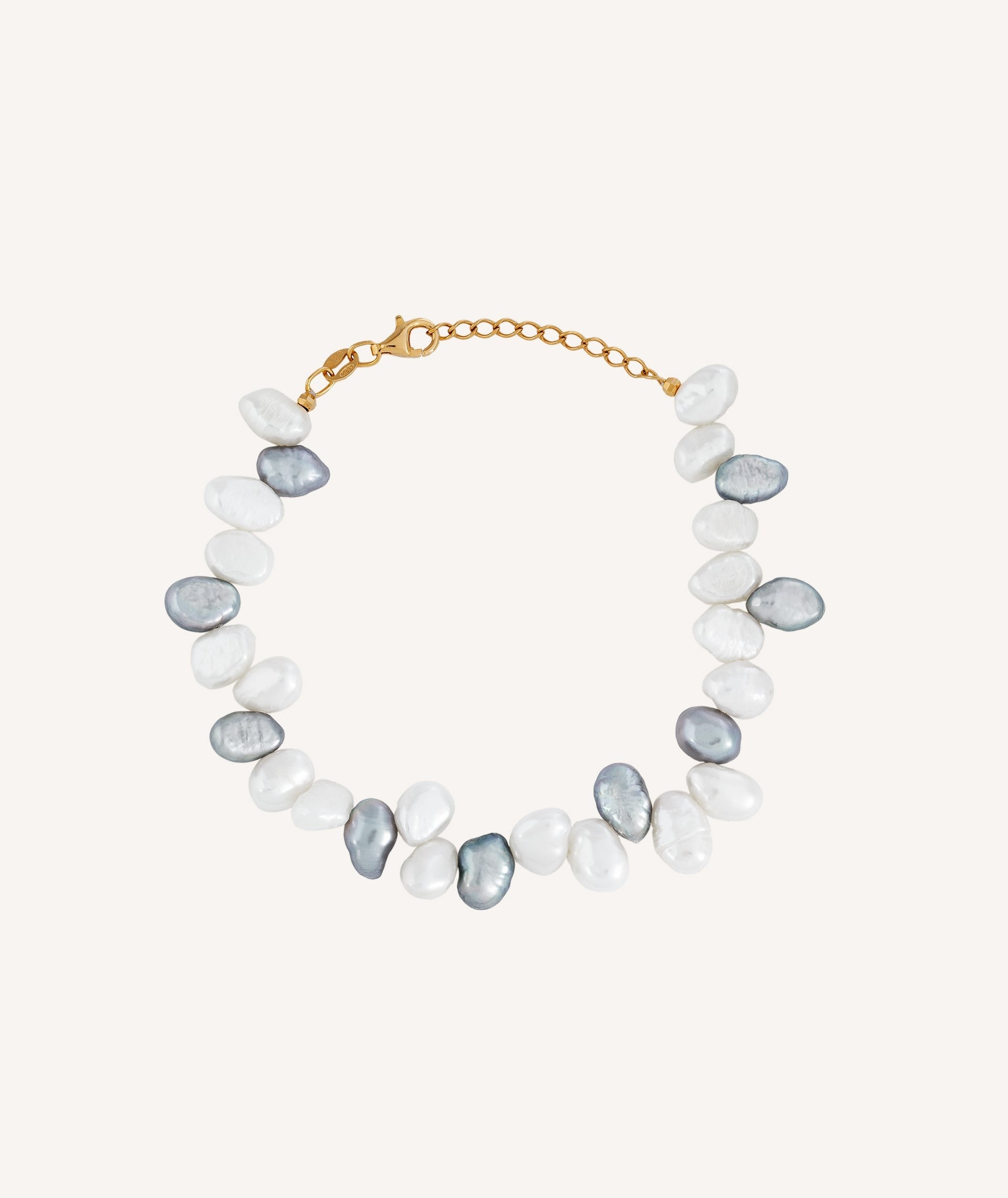 Pulsera Favaritx perlas gris blanca                               