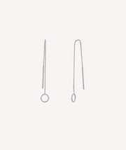 Pendientes Helena  Plata de Ley 925 aro con cadena colgante