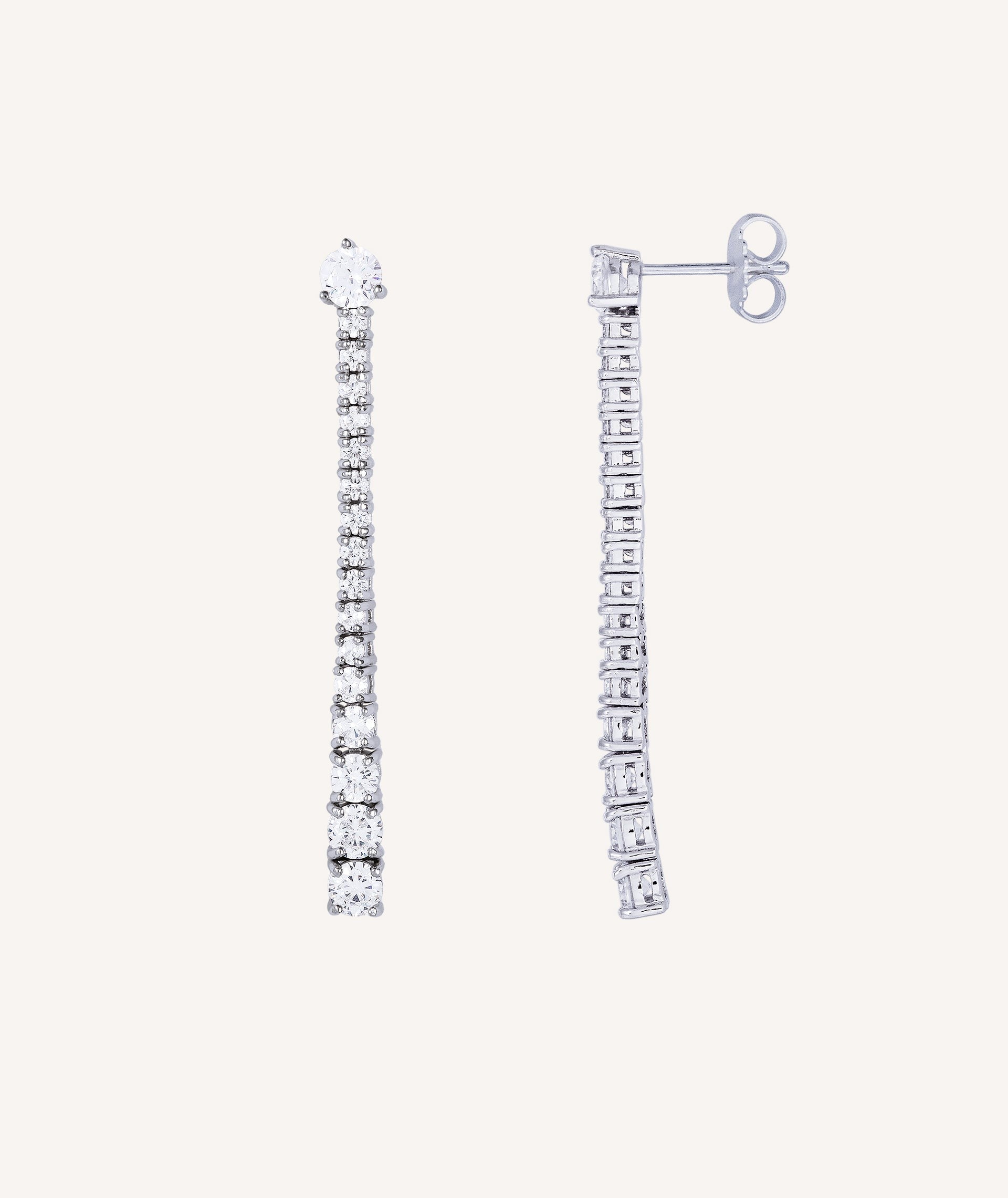 Pendientes Rania Plata de Ley 925 Chapado Platino circonitas cúbicas