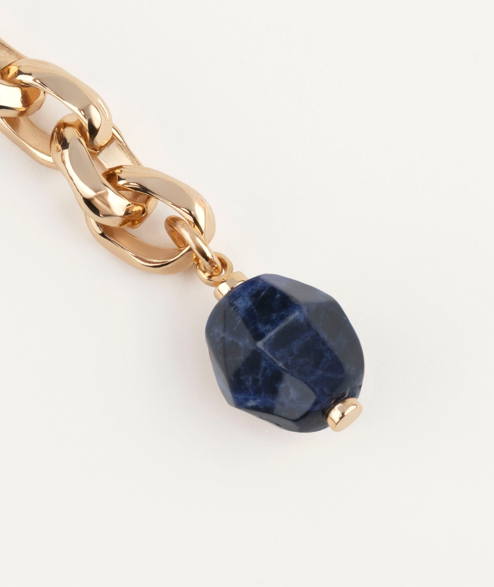 Collar Luna eslabones con piedra natural sodalita