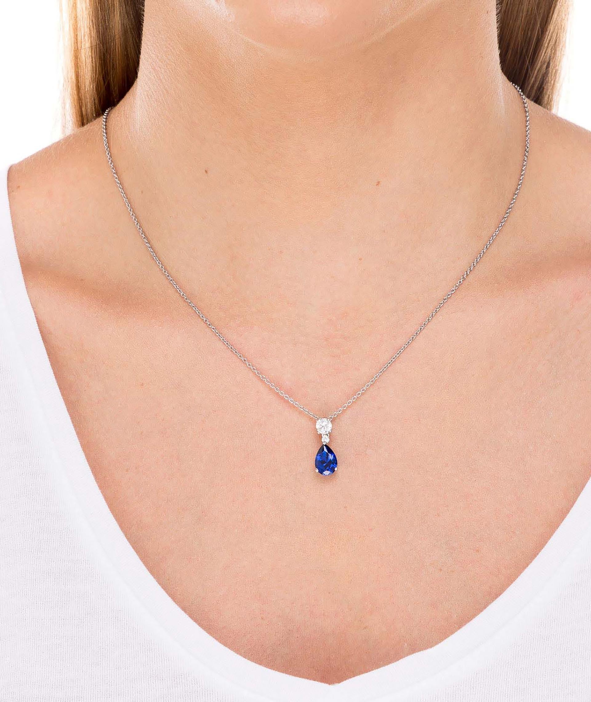 Colgante Lágrima Circonita Azul