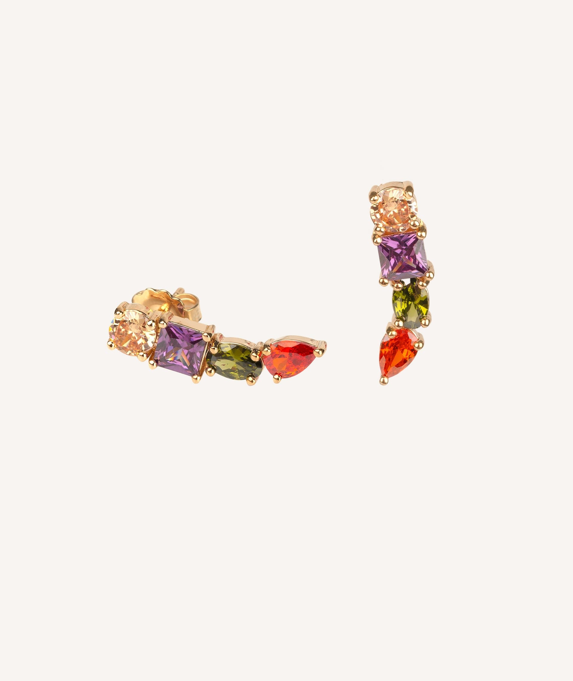 Pendientes Tira Circonitas Multicolor