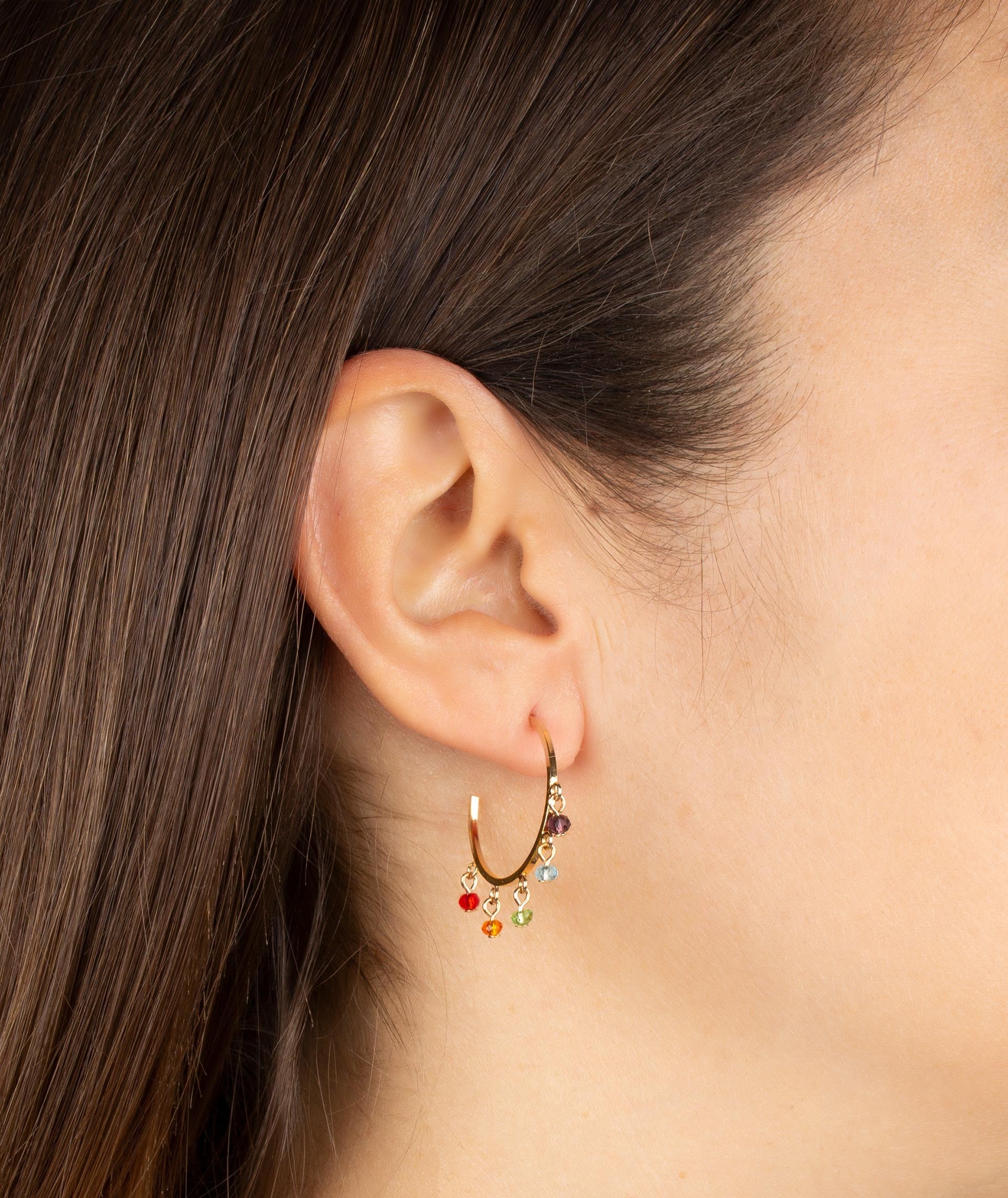 Pendientes Aro colgantes multicolor