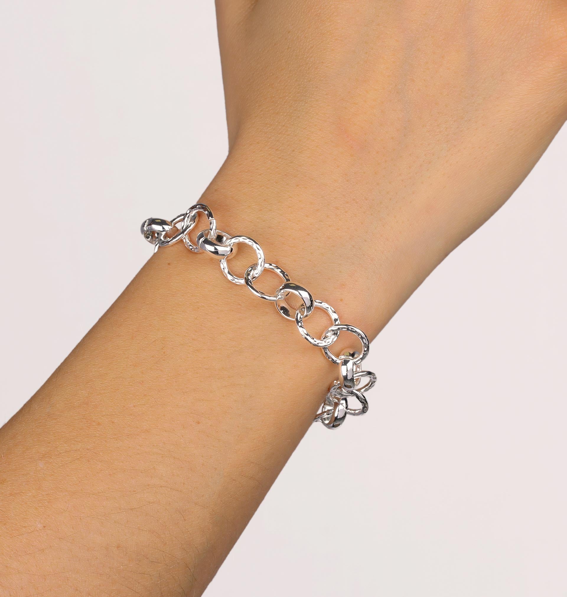 Pulsera eslabón brillo textura