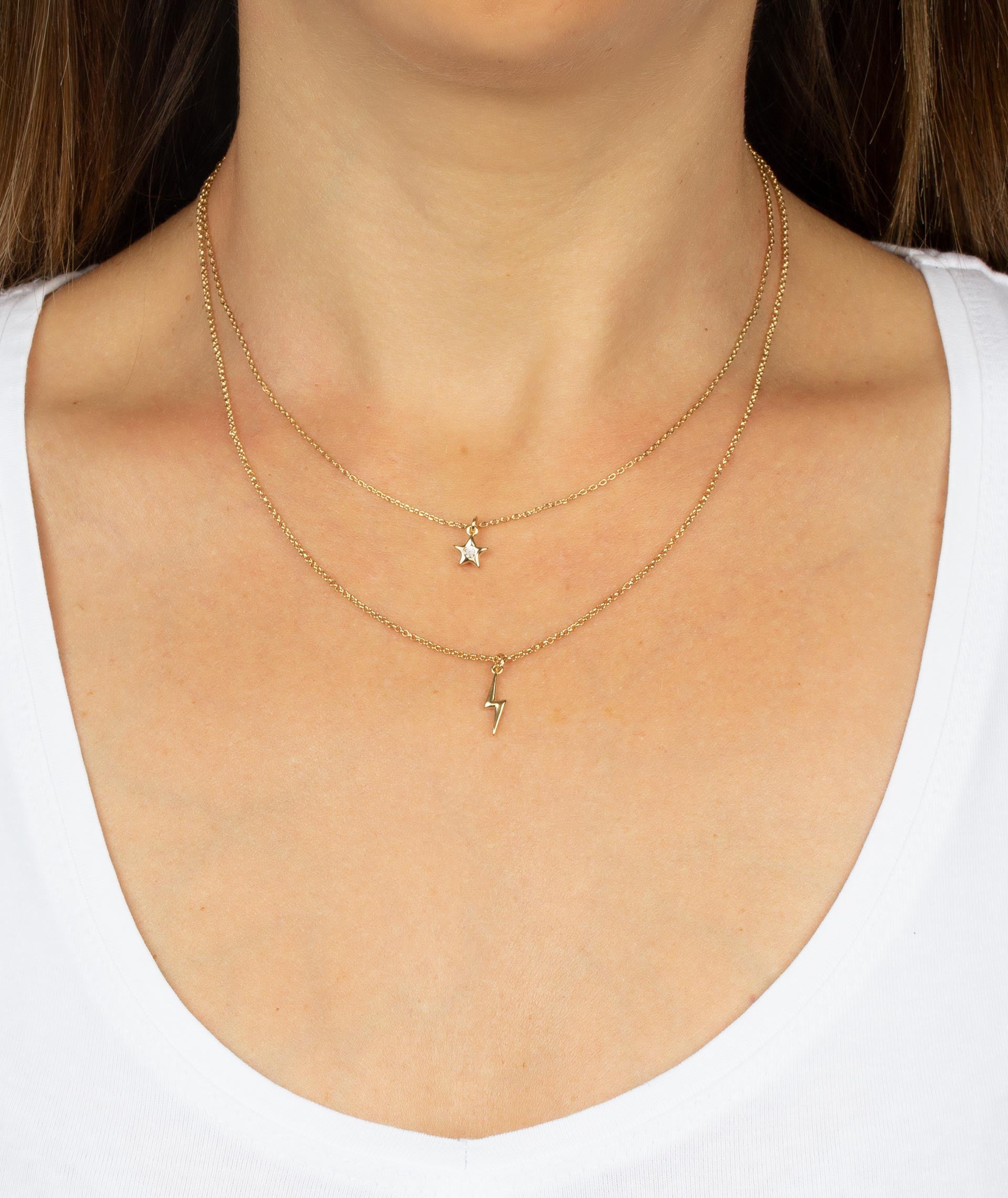 Collar doble estrella y rayo