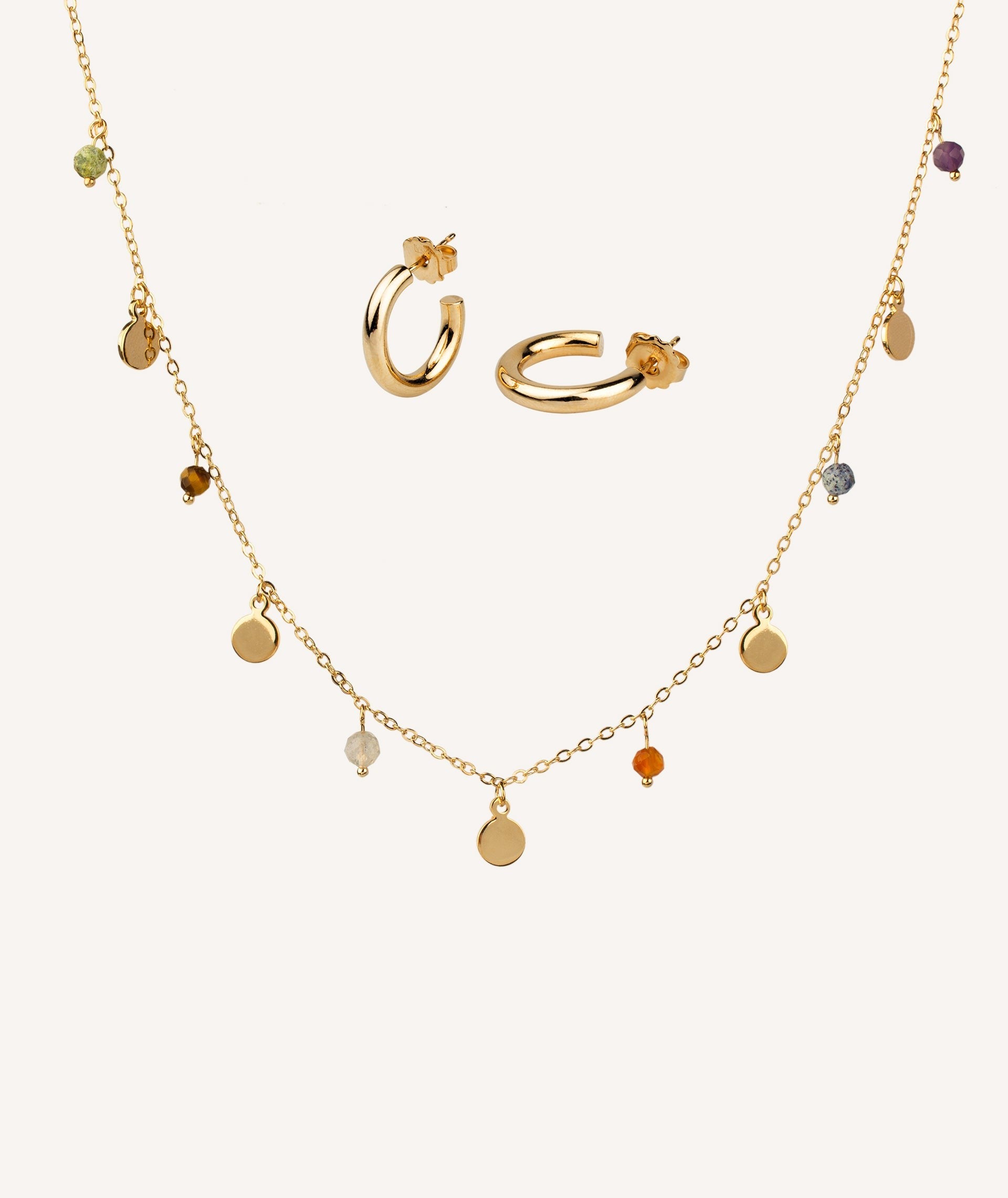 Conjunto Everyday pendientes y collar piedras