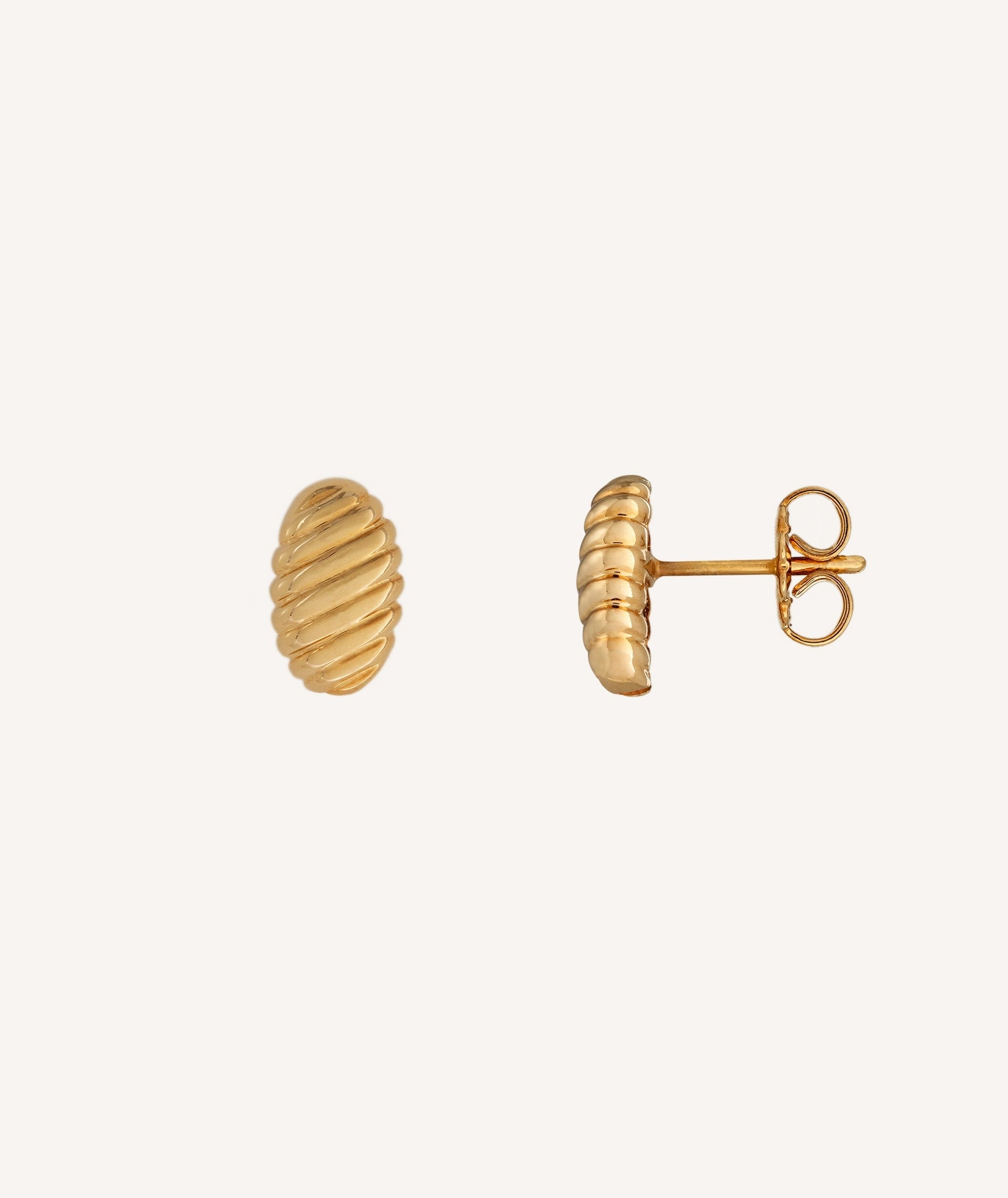 Pendientes  Chapado Oro 18 Kt motivo ovalado con relieve