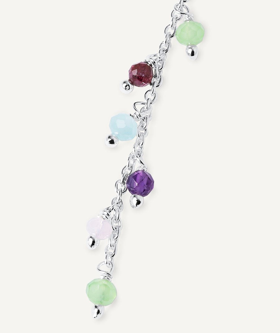 Pendientes Fosquet  chapado Plata de primera Ley piedras naturales