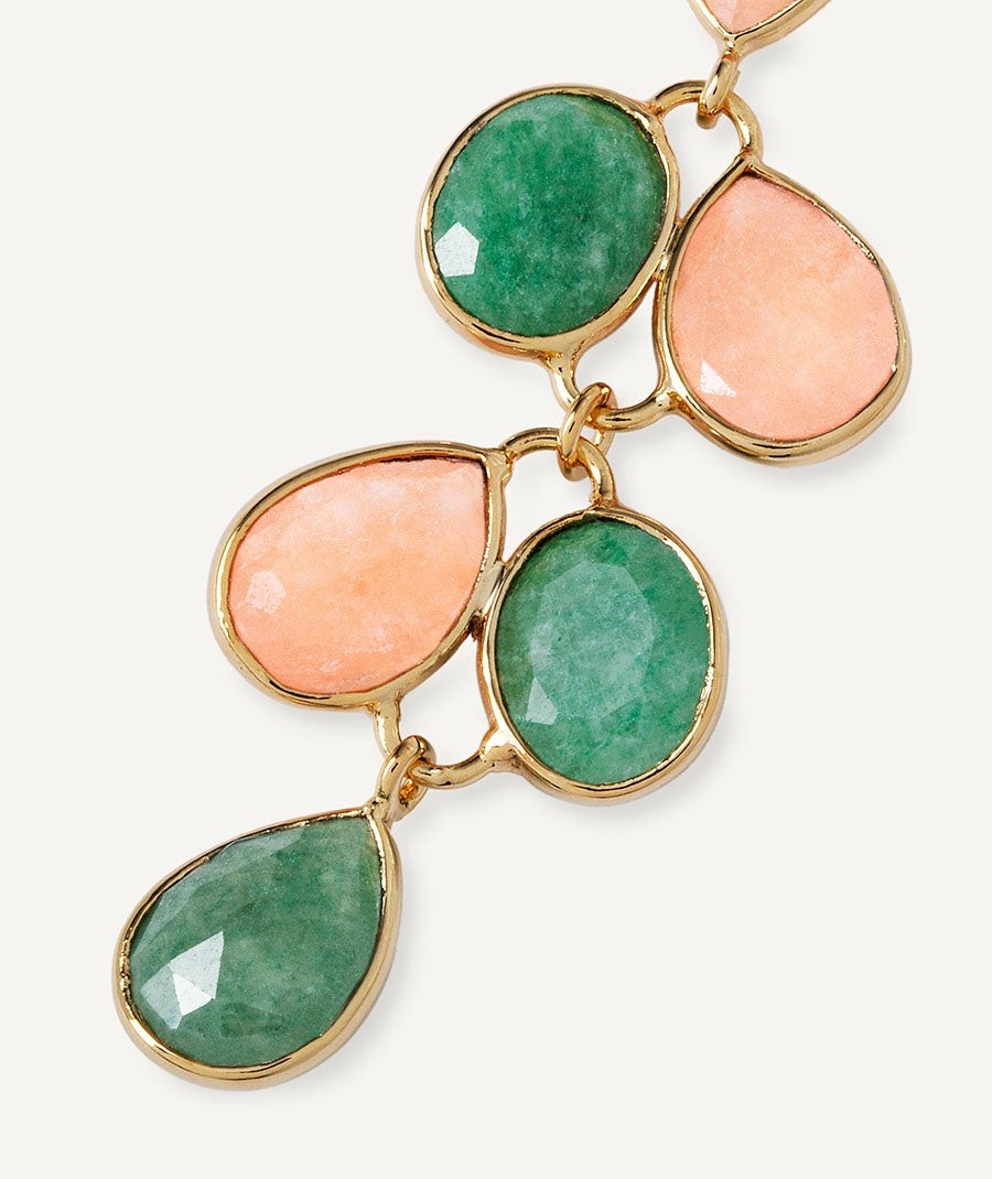 Pendientes Ombra colección Dreams chapado Oro 18 Kt piedras naturales