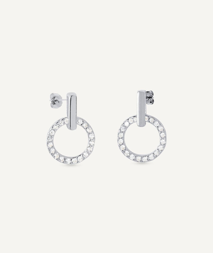 Pendientes Allegretta colección Clasicos Plata Plata de primera Ley aro circonitas