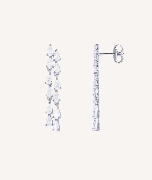 Tuscany Silver Pendientes De Aro Criollas Para Mujer En Plata De Ley (925), Esmerilado Stardust - 40mm