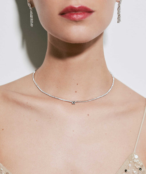 Pendientes Máxima Plata de Ley 925 Chapado Platino circonitas cúbicas secundaria