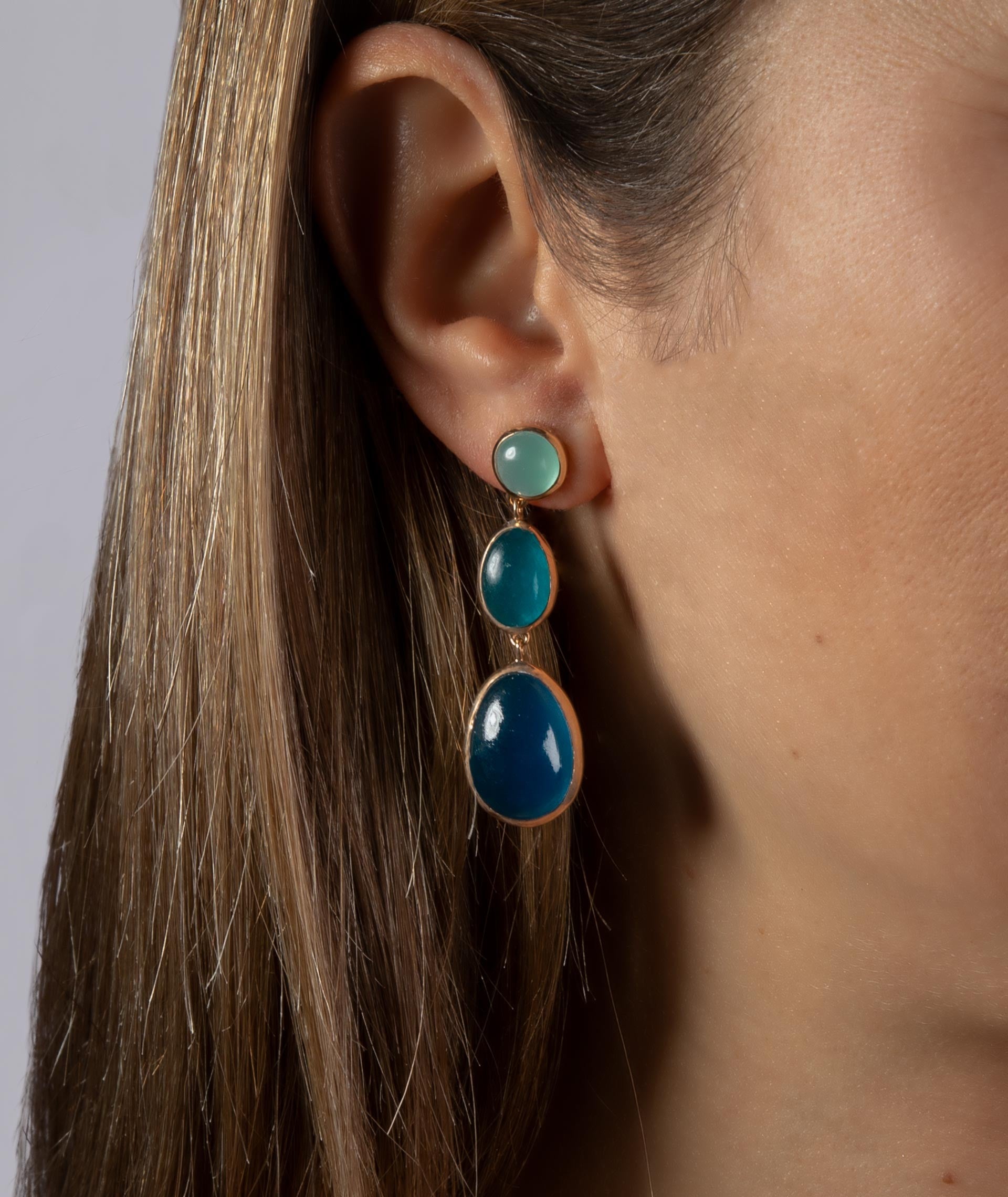 Pendientes largos Piedras Verde