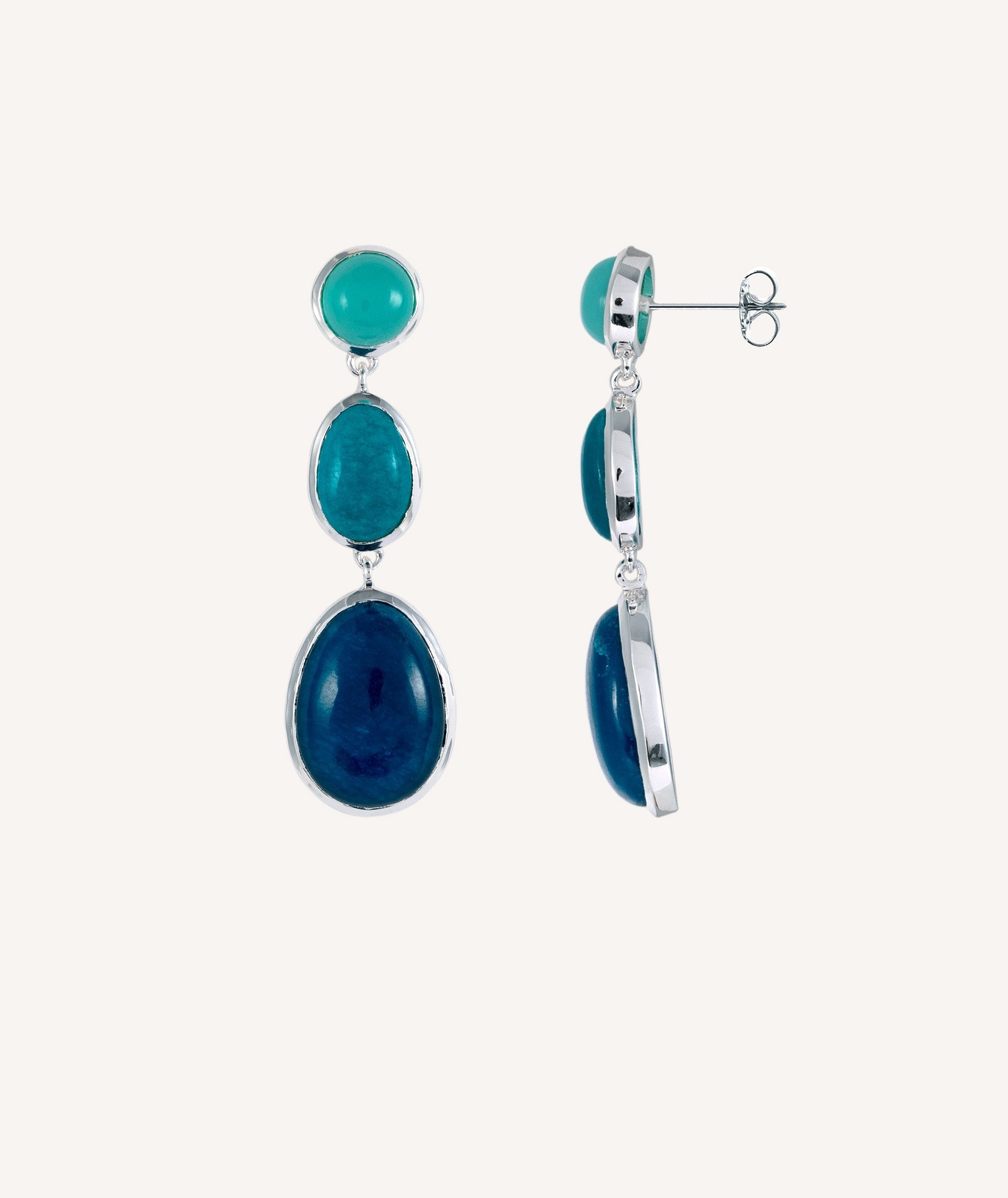 Pendientes largos Piedras Verde