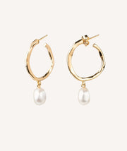 Pendientes Aro Perla 8-9mm